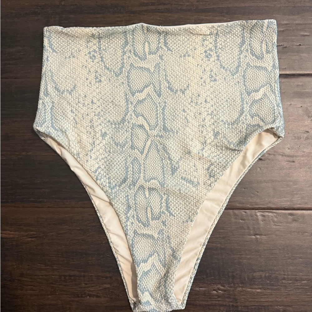 High-Waisted Gianni Bini Snakeskin Bikini Bottom